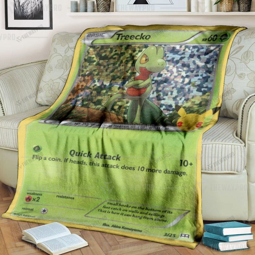 Anime Treecko Holo Custom Soft Blanket