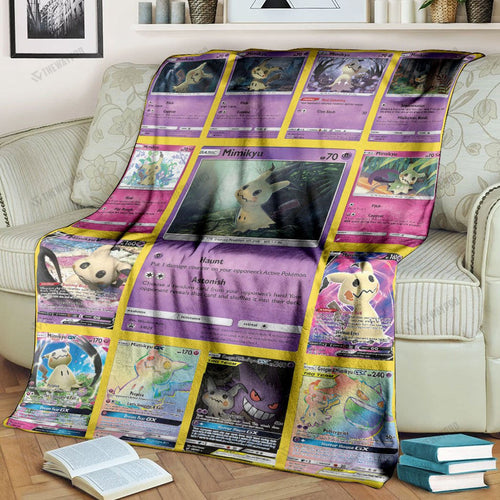 Anime Mimikyu Cards Version 2 Custom Soft Blanket