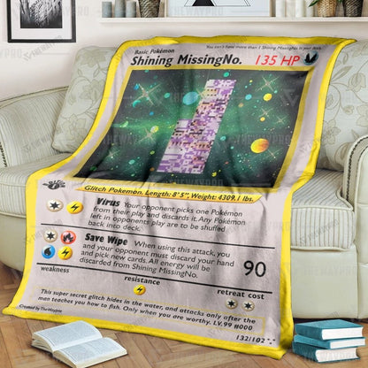 Anime 1st Edition MissingNo. Holo Rare Vintage Custom Soft Blanket