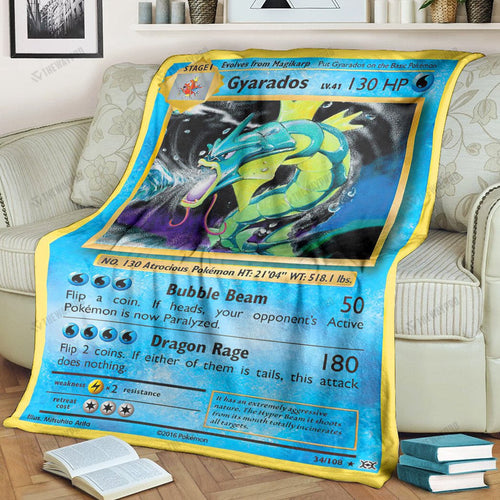 Anime Gyarados Evolutions Custom Soft Blanket