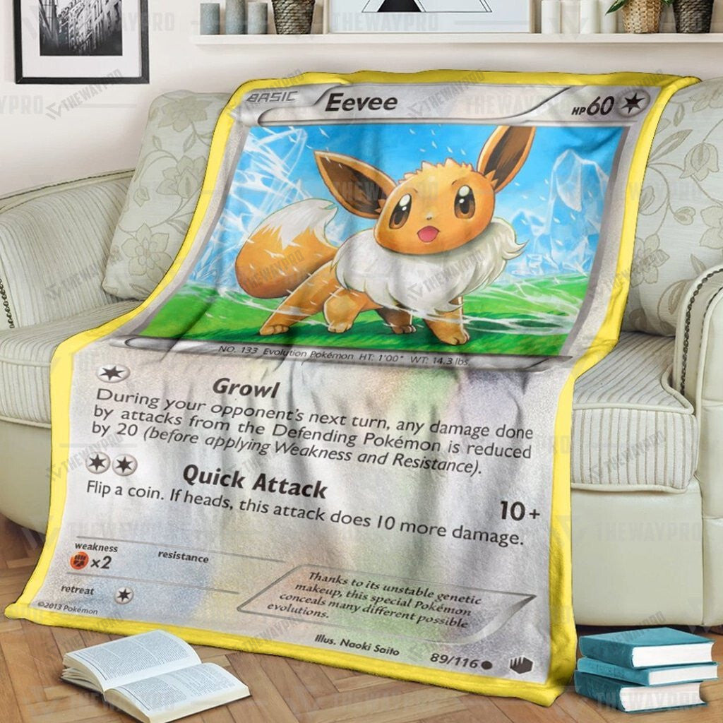 Anime Eevee Plasma Freeze Custom Soft Blanket