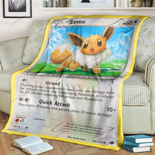 Anime Eevee Plasma Freeze Custom Soft Blanket