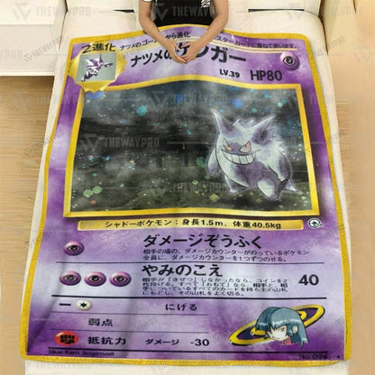 Anime Sabrina's Gengar Japanese Ver Custom Soft Blanket