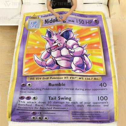 Anime Nidoking Evolutions Custom Soft Blanket