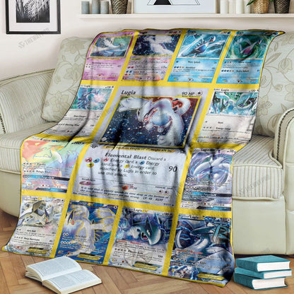 Anime Lugia Cards Version 2 Custom Soft Blanket