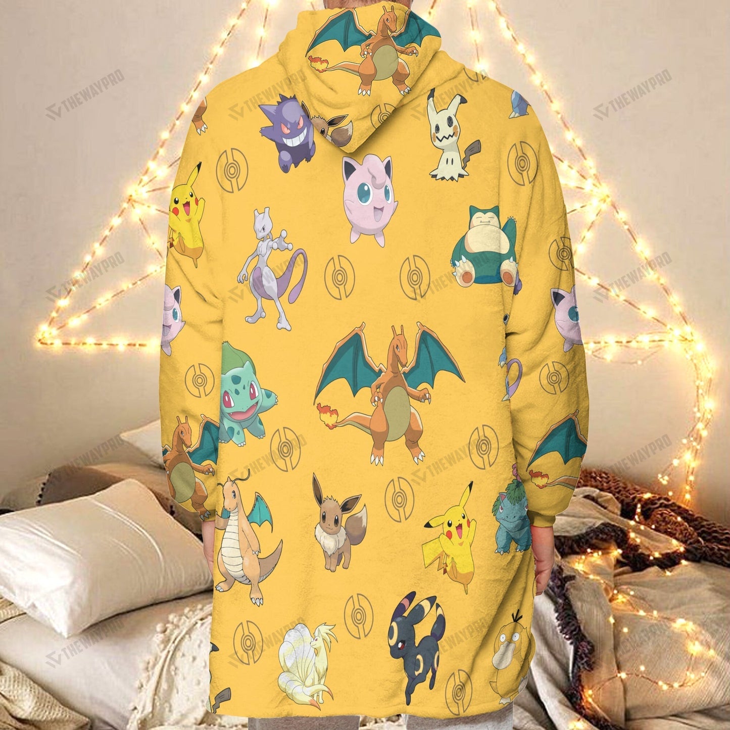 Anime Pkm Custom Fleece Blanket Hoodie