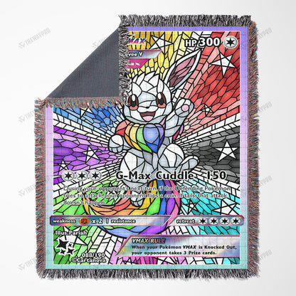 Eevee Rainbow Hybrid Stain Glass Custom Woven Blanket