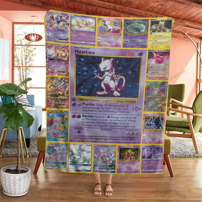 Anime Mewtwo Cards Custom Soft Blanket