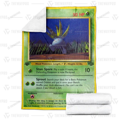 Anime Oddish 1st Edition Custom Soft Blanket
