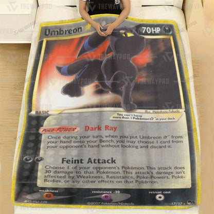 Anime Gold Star Umbreon Custom Soft Blanket