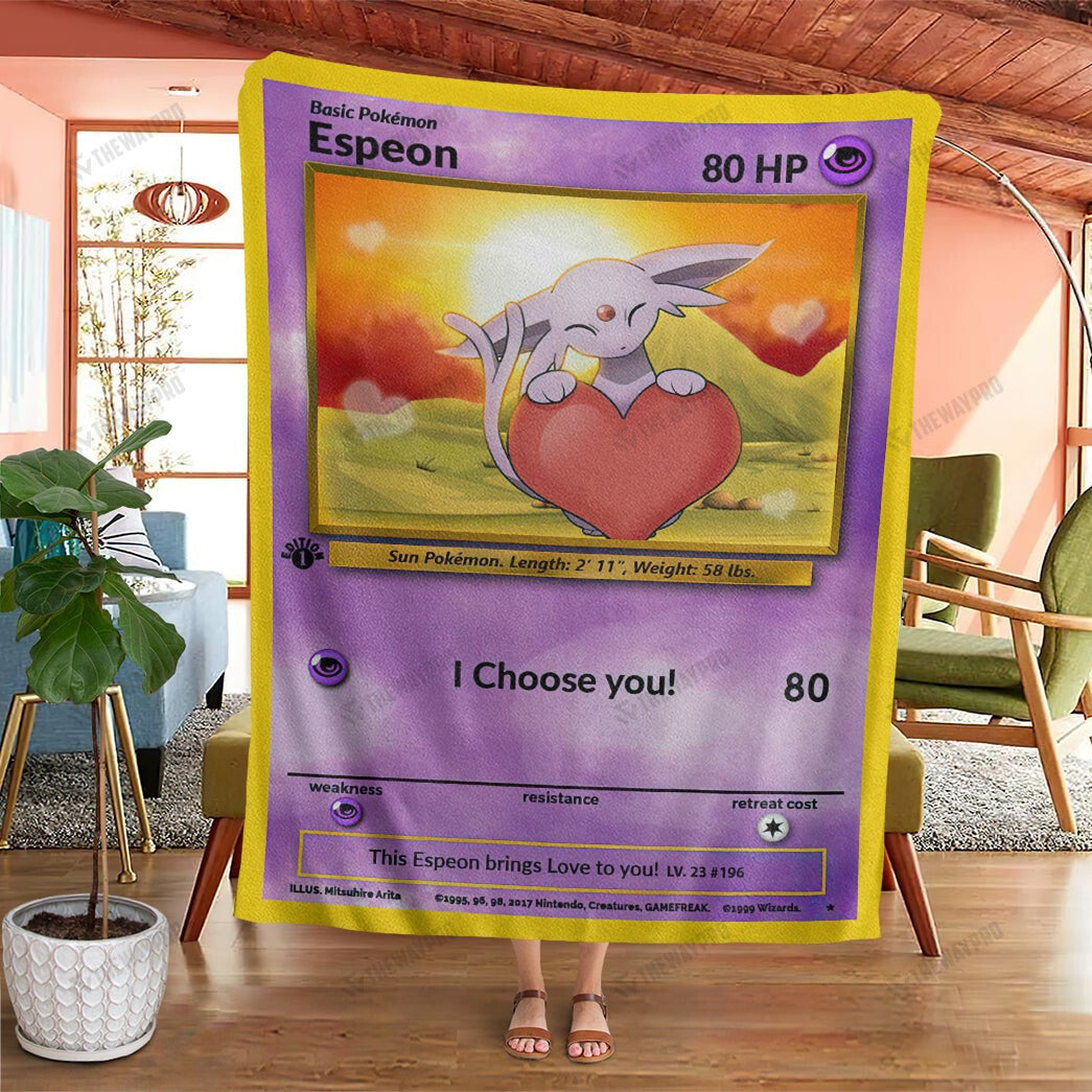 Anime Espeon I Choose You Custom Soft Blanket