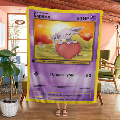 Anime Espeon I Choose You Custom Soft Blanket