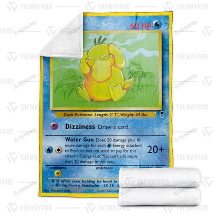 Anime Psyduck Custom Soft Blanket