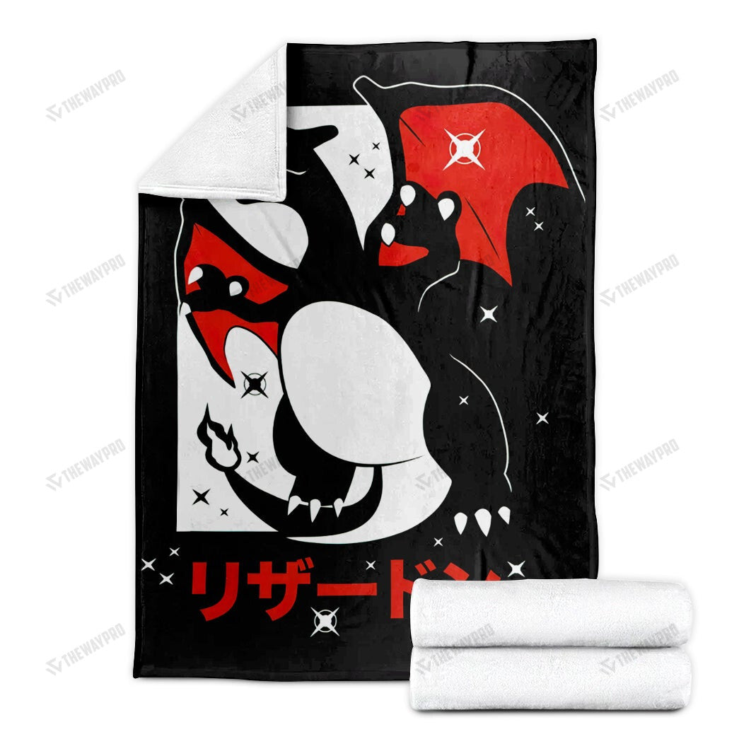 Anime Charizard Custom Soft Blanket