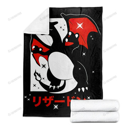Anime Charizard Custom Soft Blanket