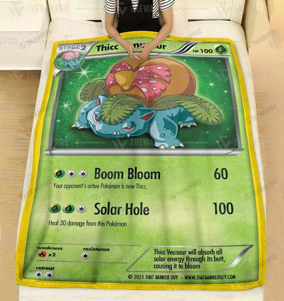 Anime Thicc Venusaur Custom Soft Blanket