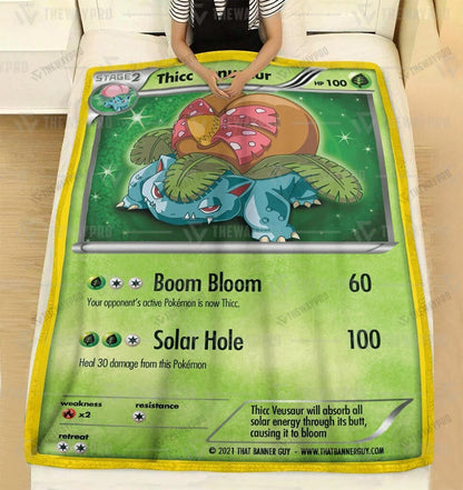 Anime Thicc Venusaur Custom Soft Blanket
