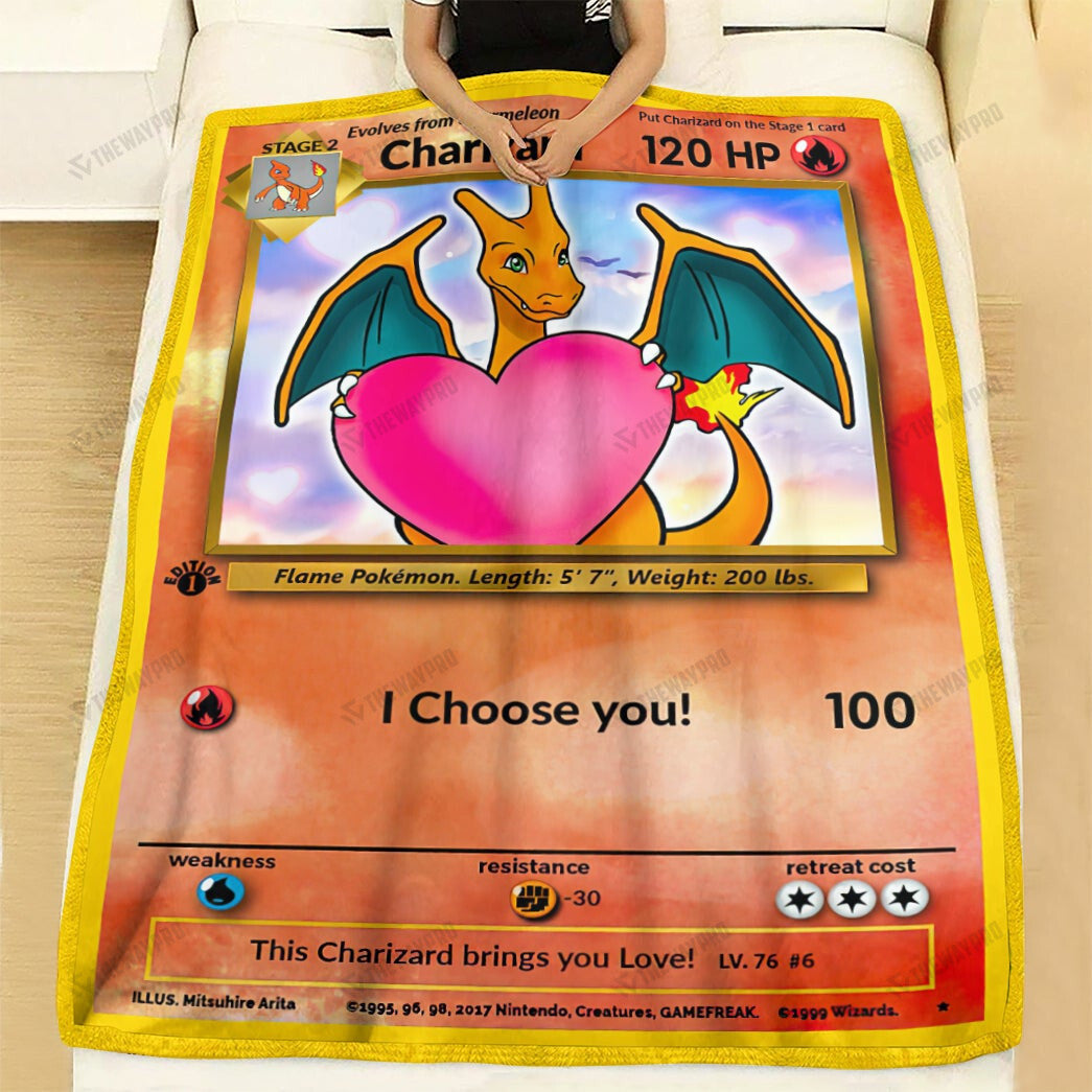 Anime Charizard I Choose You Custom Soft Blanket