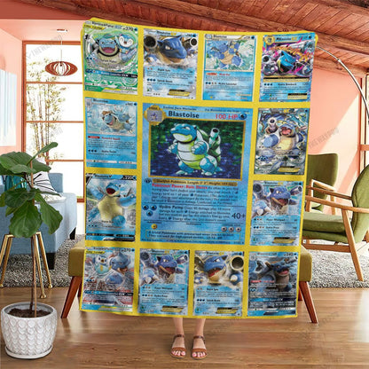Anime Blastoise Cards Version 2 Custom Soft Blanket