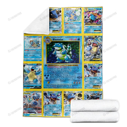 Anime Blastoise Cards Version 2 Custom Soft Blanket