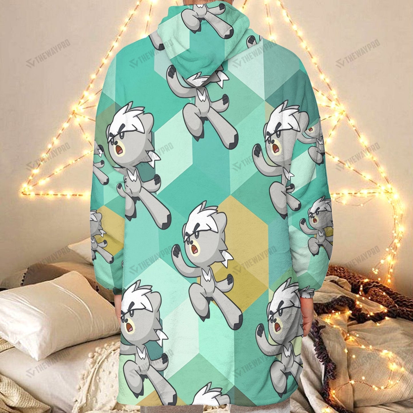 Anime Pkm Kubfu Custom Fleece Blanket Hoodie