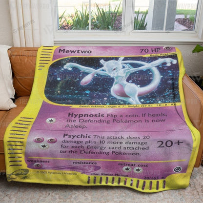 Anime Mewtwo Expedition Custom Soft Blanket