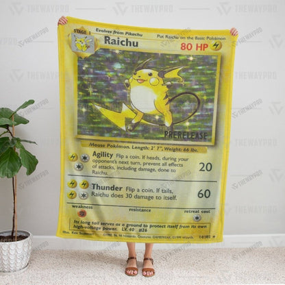 Raichu Card Custom Soft Blanket