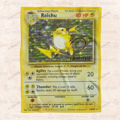 Raichu Card Custom Soft Blanket