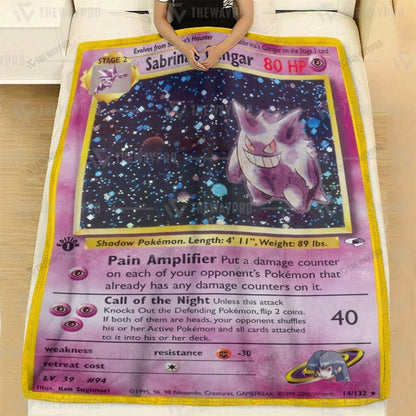 Anime Sabrina's Gengar Custom Soft Blanket
