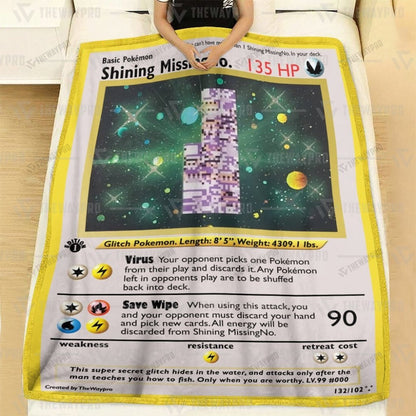 Anime 1st Edition MissingNo. Holo Rare Vintage Custom Soft Blanket
