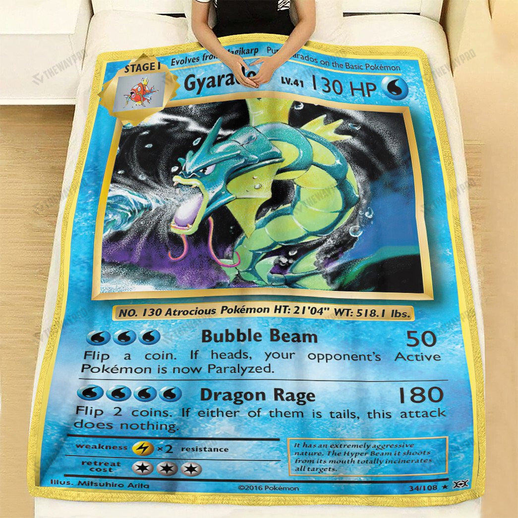 Anime Gyarados Evolutions Custom Soft Blanket