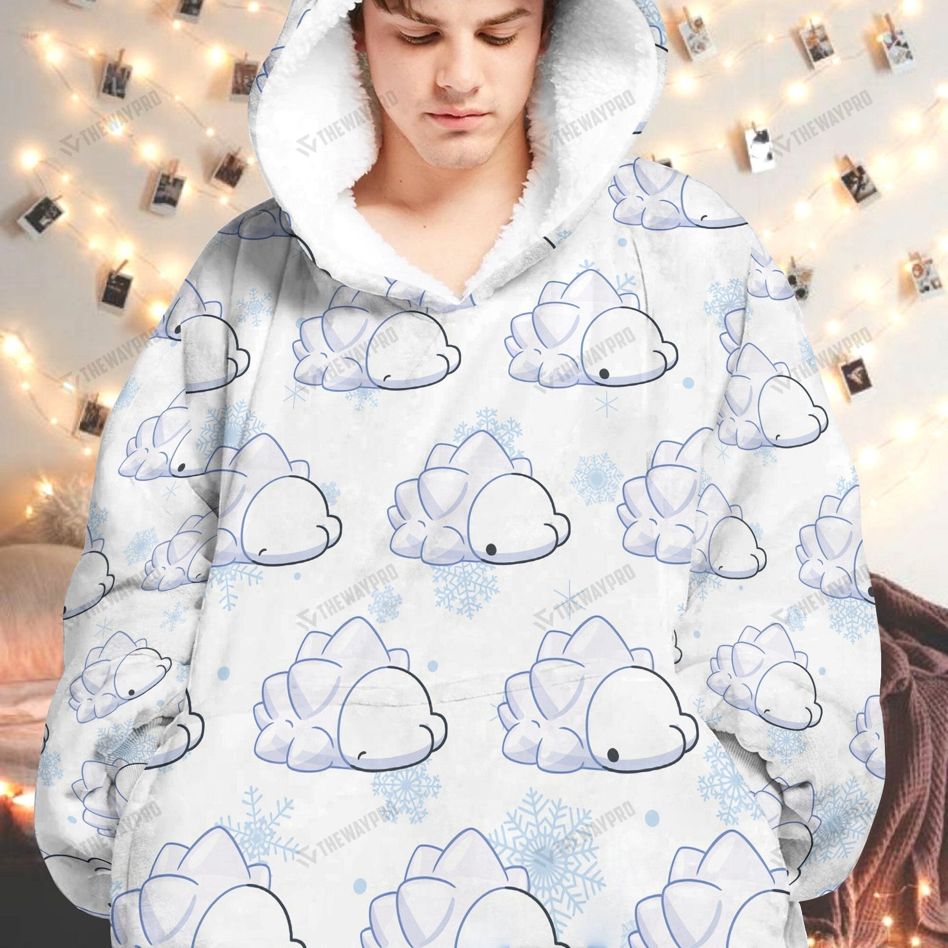 Anime Pkm Snom Custom Fleece Blanket Hoodie