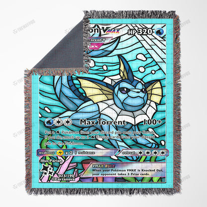 Vaporeon Stain Glass Custom Woven Blanket