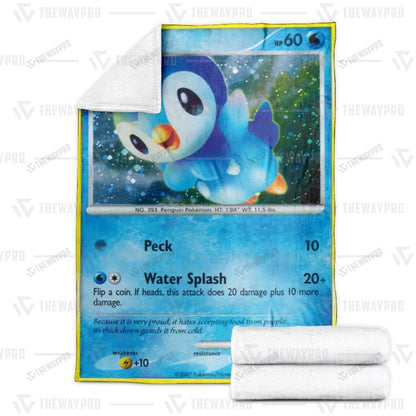 Anime Piplup Diamond & Pearl Promos Custom Soft Blanket