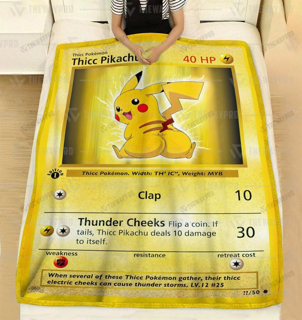 Anime Thicc Pikachu Custom Soft Blanket