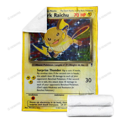 Anime Dark Raichu Legendary Collection Custom Soft Blanket