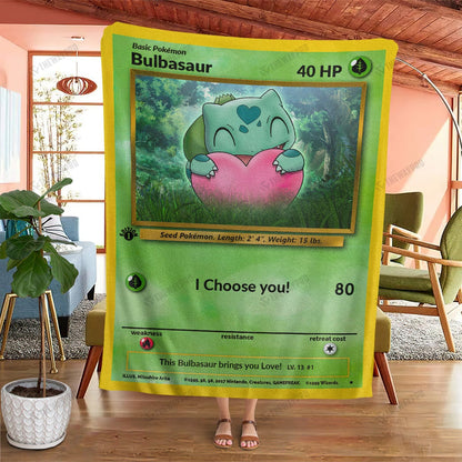 Anime Bulbasaur I Choose You Custom Soft Blanket