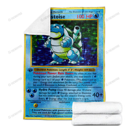 Anime Blastoise First Edition Custom Soft Blanket