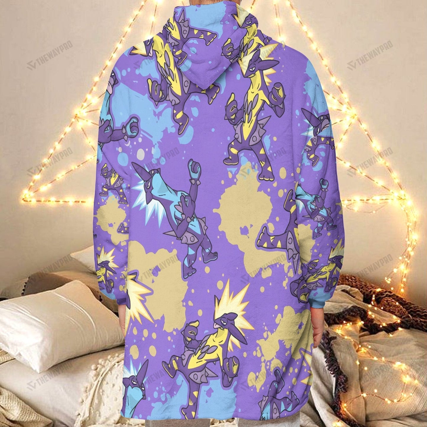 Anime Pkm Toxtricity Custom Fleece Blanket Hoodie