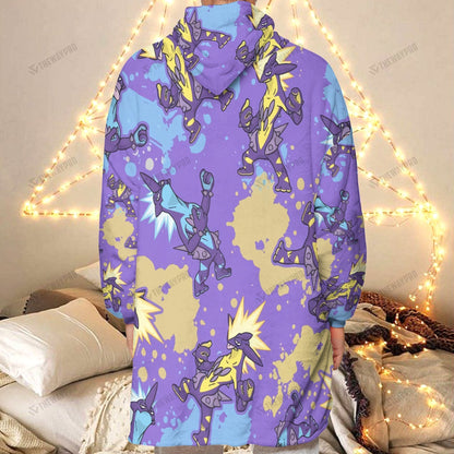Anime Pkm Toxtricity Custom Fleece Blanket Hoodie