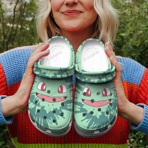 Bulbasaur Tie Dye Face Custom Classic Clogs