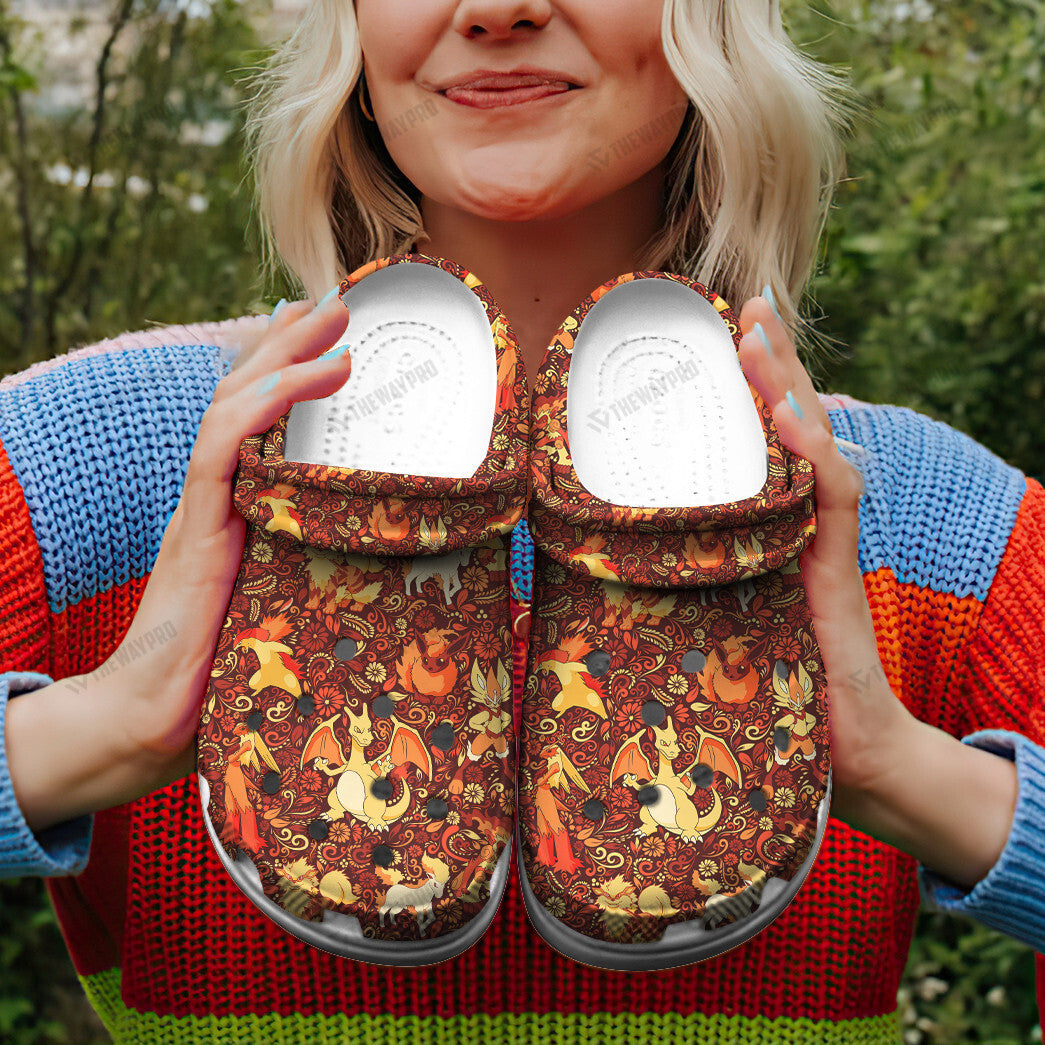 Fire Type Pattern Custom Classic Clogs
