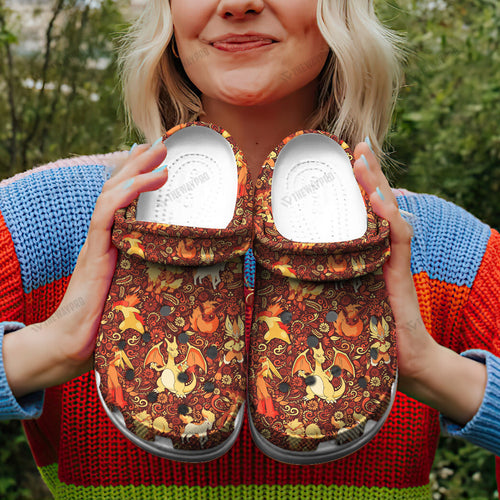 Fire Type Pattern Custom Classic Clogs