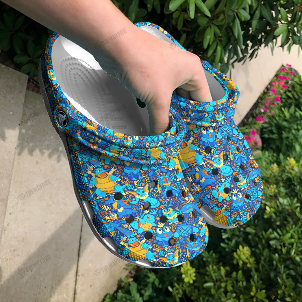 Water Type Pattern Custom Classic Clogs