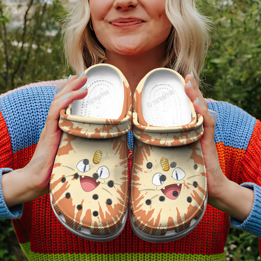 Meowth Tie Dye Face Custom Classic Clogs