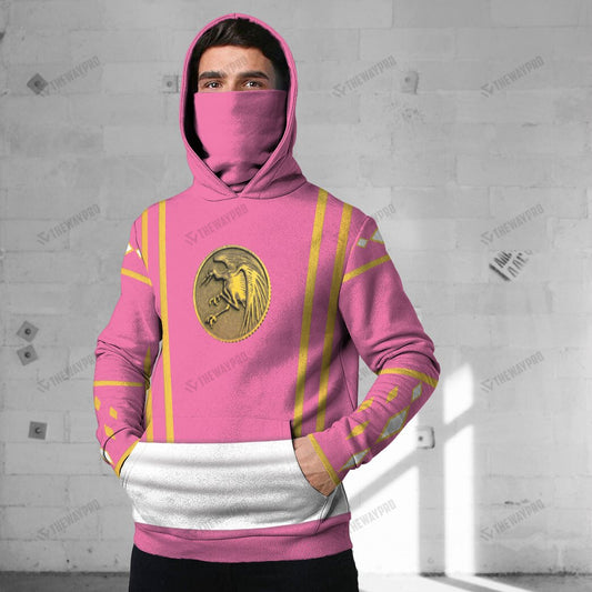Mighty Morphin Ninjetti Pink Crane Ranger Custom Snood Hoodie