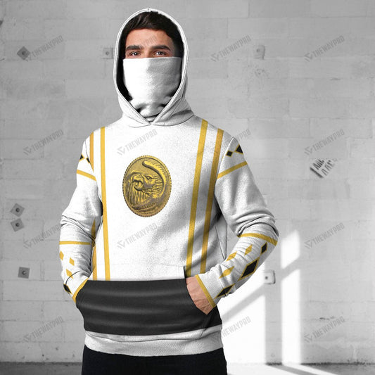 Mighty Morphin Ninjetti White Falcon Ranger Custom Snood Hoodie