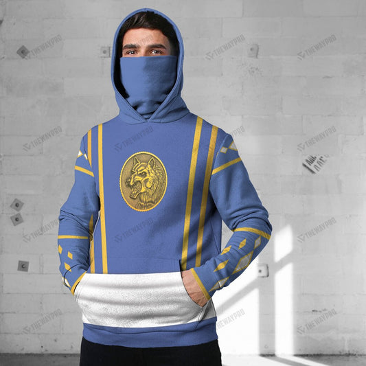 Mighty Morphin Ninjetti Blue Wolf Ranger Custom Snood Hoodie