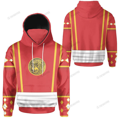 Mighty Morphin Ninjetti Red Ape Ranger Custom Snood Hoodie