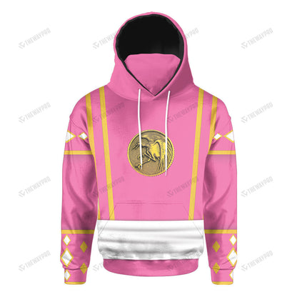 Mighty Morphin Ninjetti Pink Crane Ranger Custom Snood Hoodie